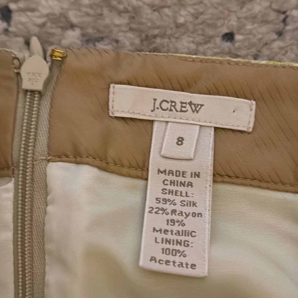 J. Crew Gold and Green Mini Skirt McBling - Size 8 - Picture 4 of 5